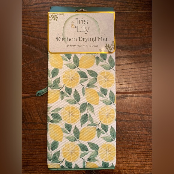 Farmhouse Lemons & Leaves Dish Drying Mat, Lemons, Lemon Slices Dish Drying Mat - Picture 5 of 11